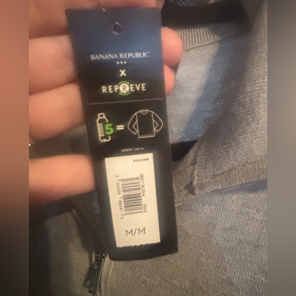 NWT Banana Republic 1/4 Zip Eco Sweater Size M Sustainable Sweater - Picture 4 of 7